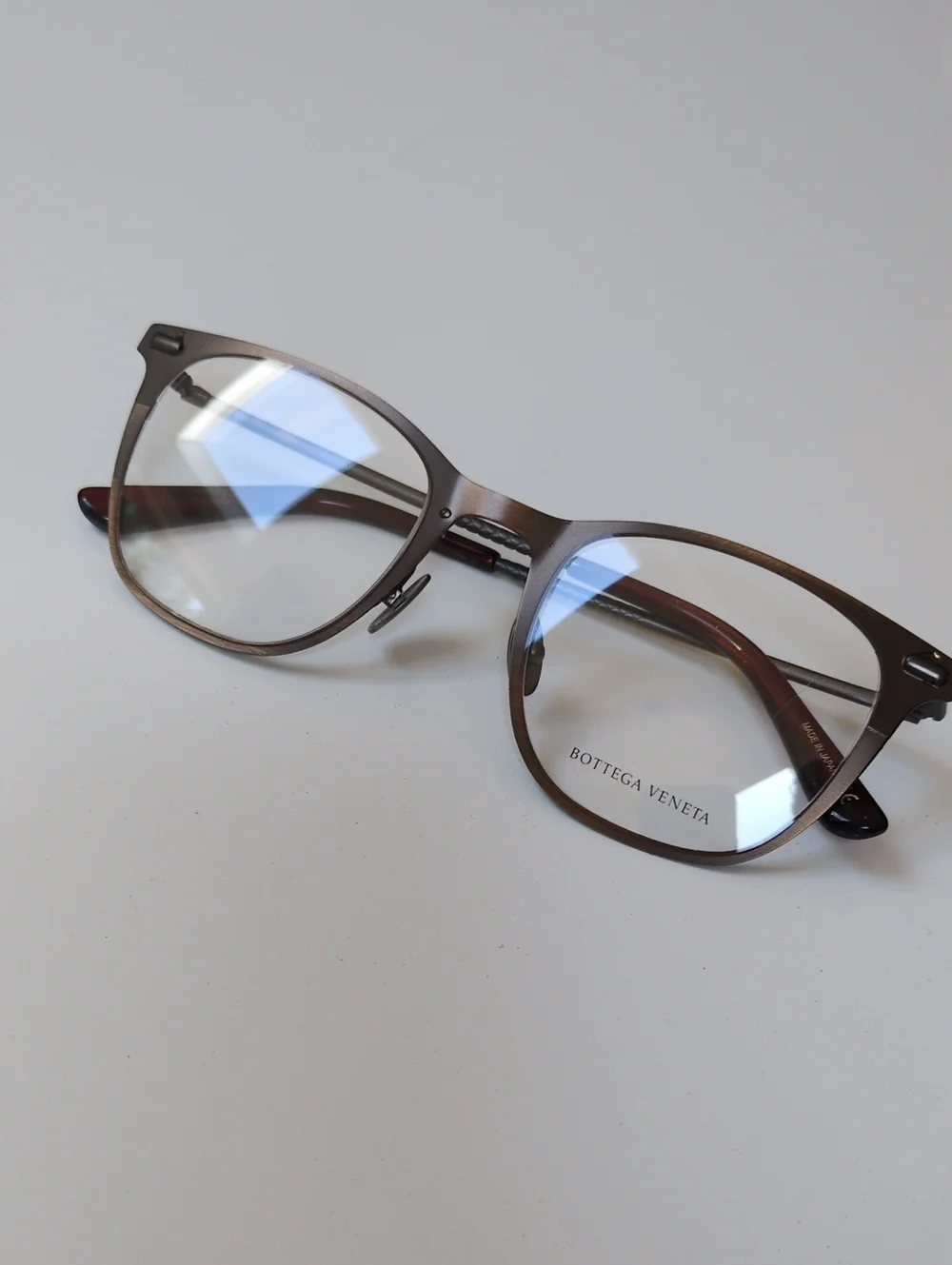 Bottega Veneta Brown Metal Rounded Eyeglasses BV0050O 49-22-140